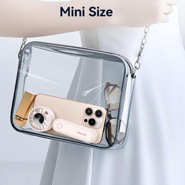 USAMS ZB352 Digital Display Folding Handheld Mini Fan(Beige)