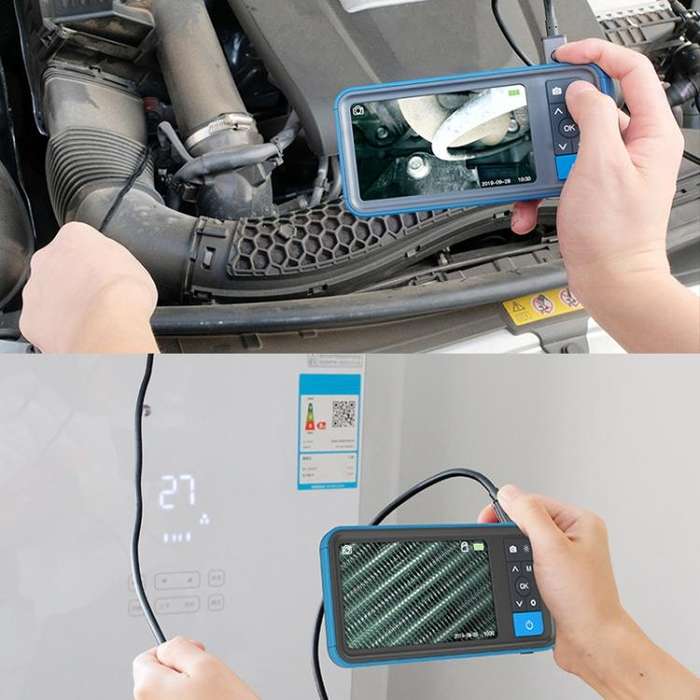 TESLONG MS450 4.5 Inch Large Screen Endoscope Auto Repair Tools, Model:8mm Dual Lens / 10m