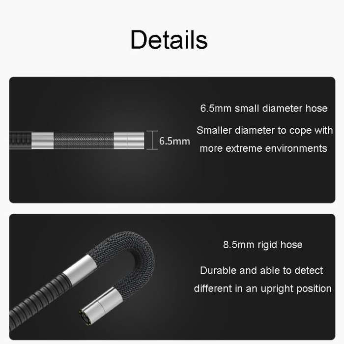 TESLONG TD500 5 Inch HD Large Screen Dual Steering Endoscope 1.55m Length, Model:6.5mm Single Lens