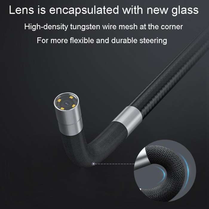 TESLONG TD500 5 Inch HD Large Screen Dual Steering Endoscope 1.55m Length, Model:6.5mm Single Lens