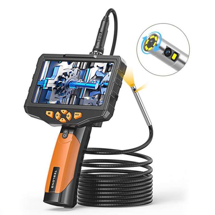 TESLONG NTS300 5 Inch Large Screen Industrial Endoscope Auto Repair Tools, Model:Rotating 8.5mm D...