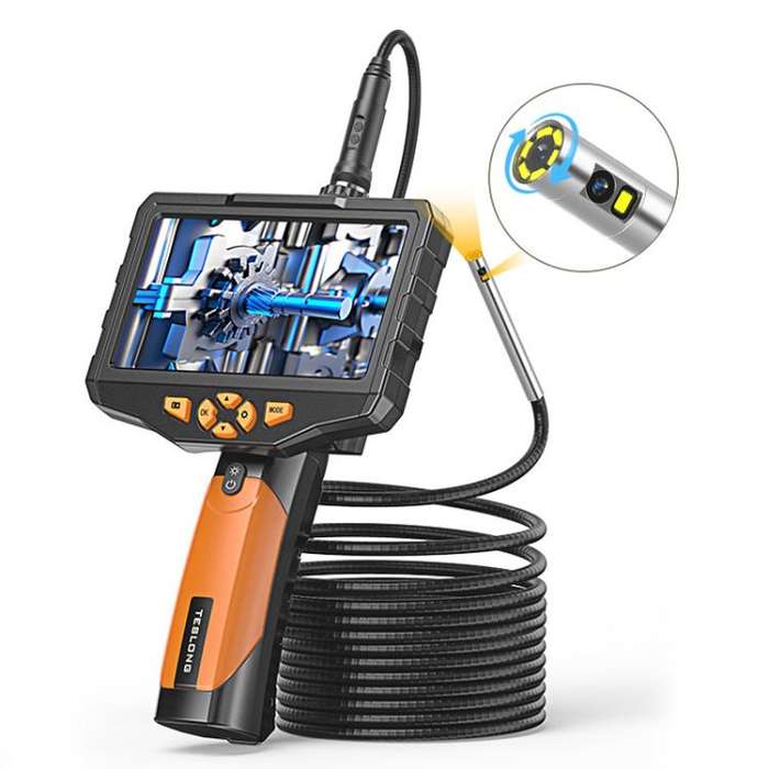 TESLONG NTS300 5 Inch Large Screen Industrial Endoscope Auto Repair Tools, Model:Rotating 8.5mm D...