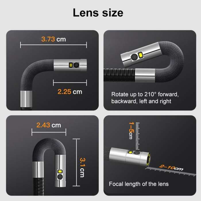 TESLONG TF600 6 Inch Screen 360 Degree Steering Industrial Endoscope 1.55m Length, Model:6.5mm Si...
