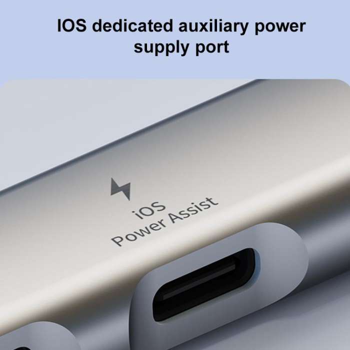 USB / Type-C / 8 Pin to 3.5mm, PD, 2 x USB, Type-C HUB Adapter 5 in 1 Docking Station(Silver)