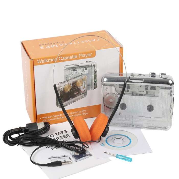 Tonivent TON010B Copper Flywheel Tape Converter Type-C Cassette to MP3 Player(Transparent)