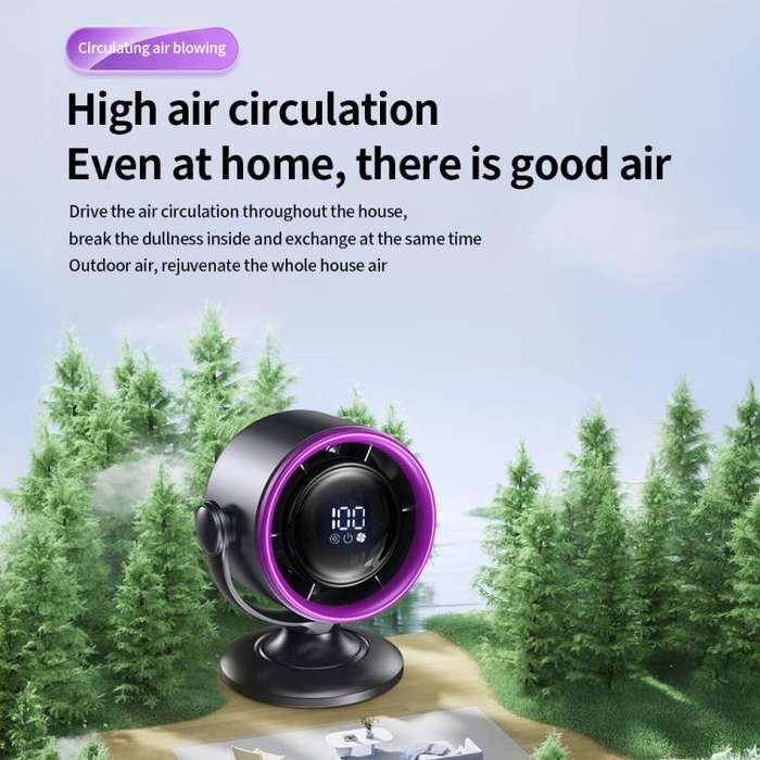 LS01 Bladeless Digital Display Desktop Circulation Fan(Grey)