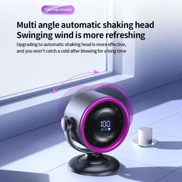 LS01 Bladeless Digital Display Desktop Circulation Fan(Grey)