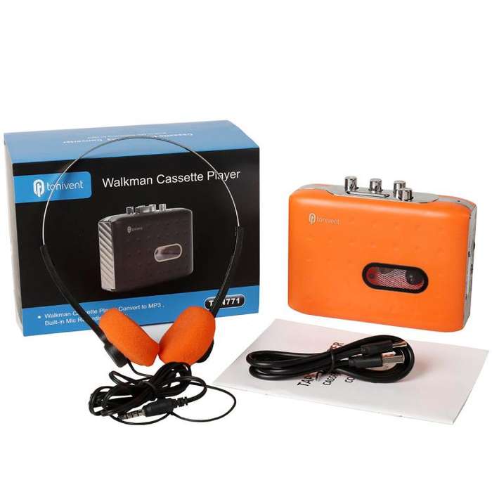 Tonivent TON771 Portable Recorder Tape Converter USB Cassette to MP3 Player(Orange)