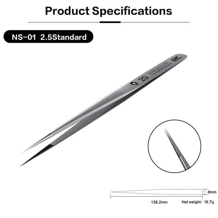 i2C NS Series Super Alloy High Precision Stainless Steel Super Hard Extra Tip Flying Wire Tweezer...