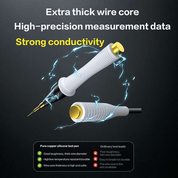 i2C Pure Copper Silicone Probe Detection Pen, Model:Straight Plug Without Stainless Steel Needle