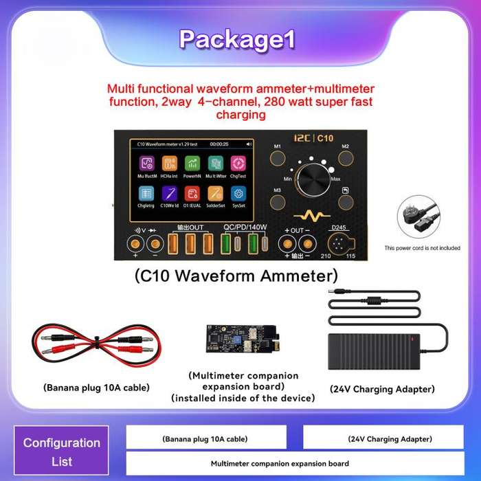 i2C C10 Ultra-high Precision Digital Waveform Ammeter with Charge Detection / Voltage Measurement...