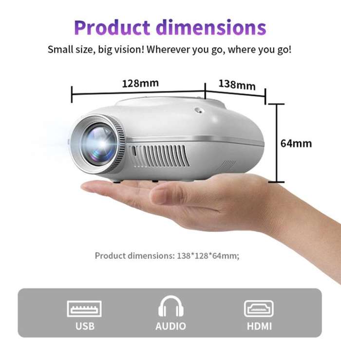 Cheerlux C1 Android Version 1280x720P 100ANSI Bluetooth 5.1 Smart Projector, UK Plug(White)