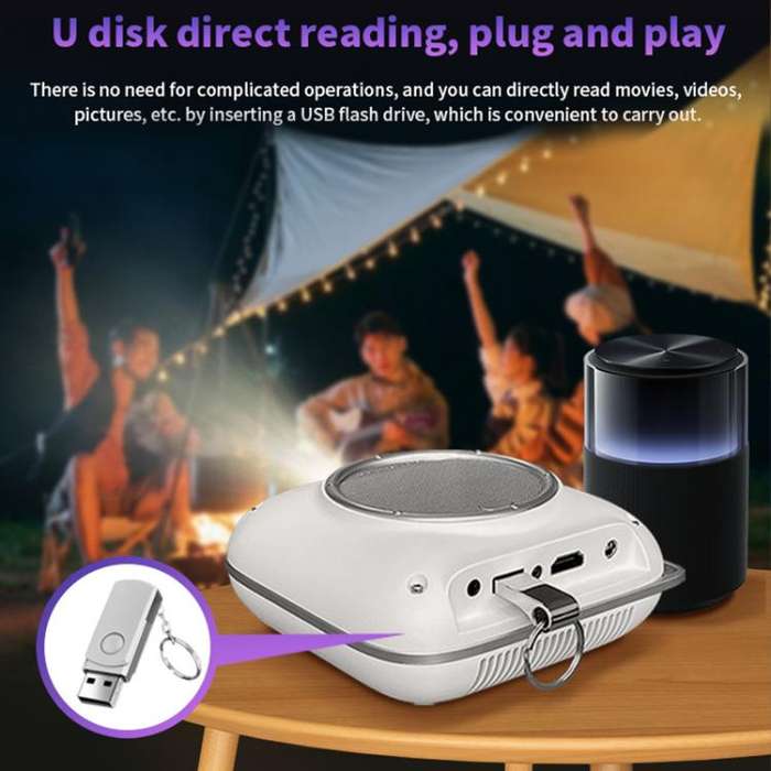 Cheerlux C1 Android Version 1280x720P 100ANSI Bluetooth 5.1 Smart Projector, UK Plug(White)