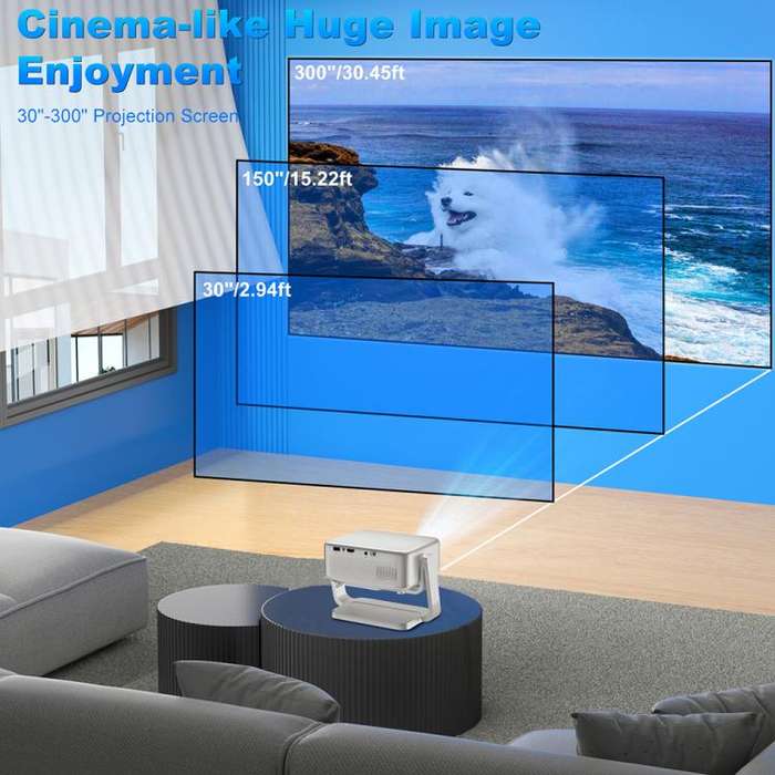 Cheerlux C6C Same Screen Version 1280x720P 180ANSI Bluetooth 5.1 Smart Projector, AU Plug, with G...