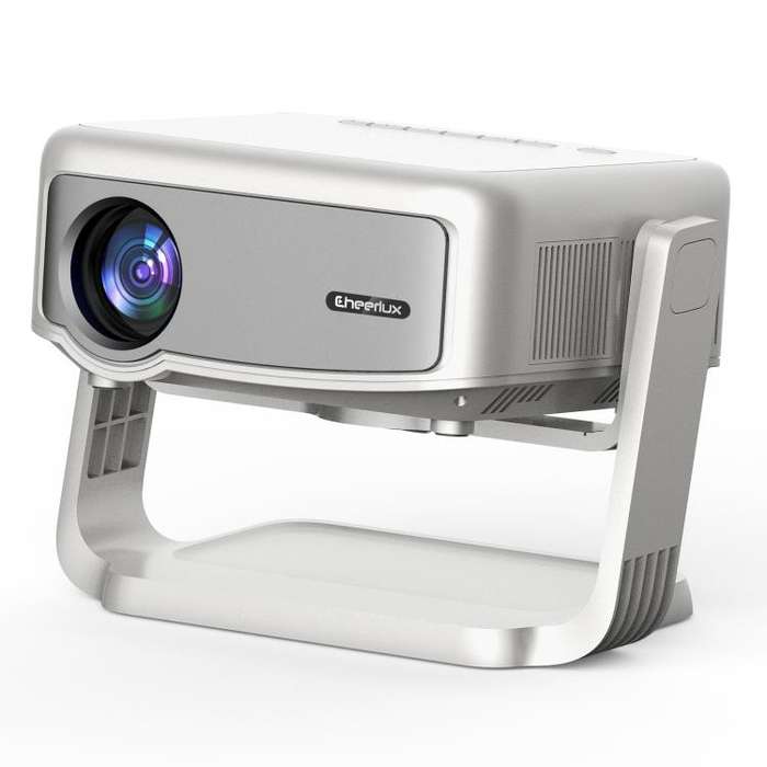 Cheerlux C6C Android Version 1280x720P 180ANSI Bluetooth 5.0 Smart Projector, US Plug, with Gimba...