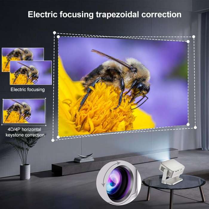 Cheerlux C6C Android Version 1280x720P 180ANSI Bluetooth 5.0 Smart Projector, US Plug, with Gimba...
