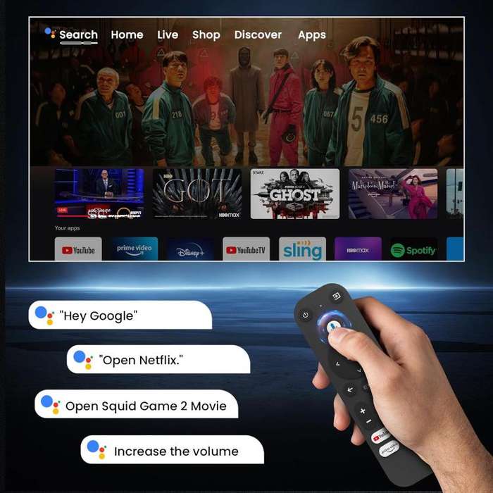 Cheerlux C10 Google TV Version 2K Dongle 1920x1080P 300ANSI Smart Projector, UK Plug(White)