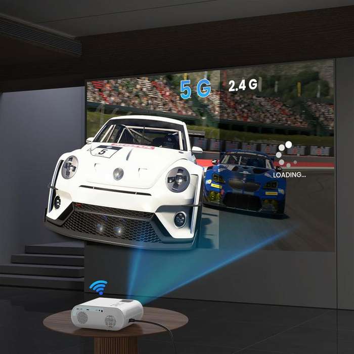 Cheerlux C10 Google TV Version 2K Dongle 1920x1080P 300ANSI Smart Projector, UK Plug(White)