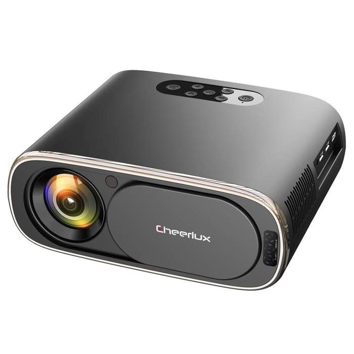 Cheerlux C16A Android Version 1920x1080P 450ANSI Smart Projector, US Plug(Black)