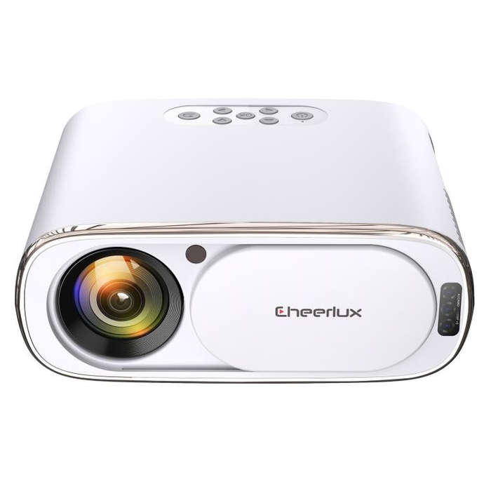 Cheerlux C16A Android Version 1920x1080P 450ANSI Smart Projector, UK Plug(White)