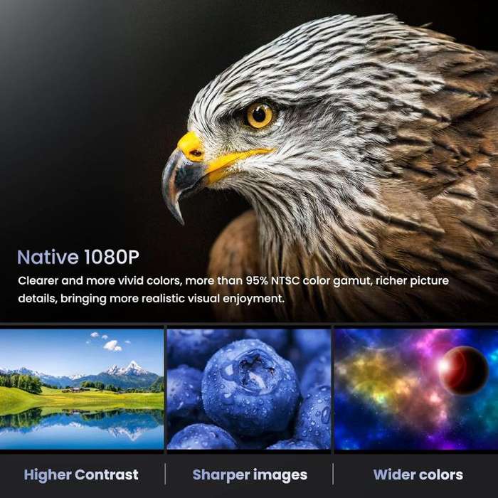 Cheerlux C16A Android Version 1920x1080P 450ANSI Smart Projector, EU Plug(White)