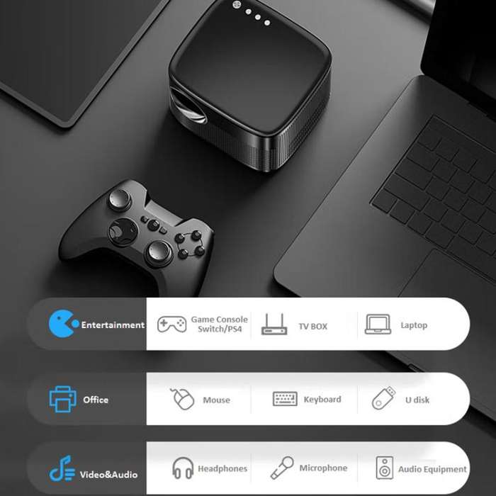 Cheerlux C26A Android Version 1920x1080P 420ANSI Smart Projector, EU Plug(Tarnish)