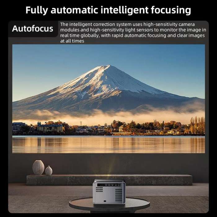 Cheerlux C58A1 Android Version 1920x1080P 650ANSI Smart Projector, AU Plug, with Front Display(Ta...