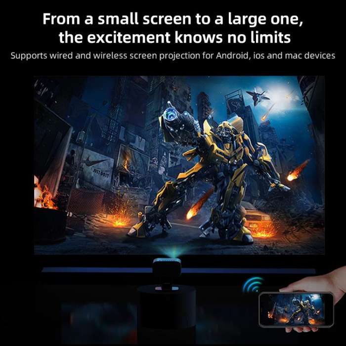 Cheerlux E1C Whale OS Version 1920x1080P 250ANSI Smart Projector, UK Plug(Tarnish)