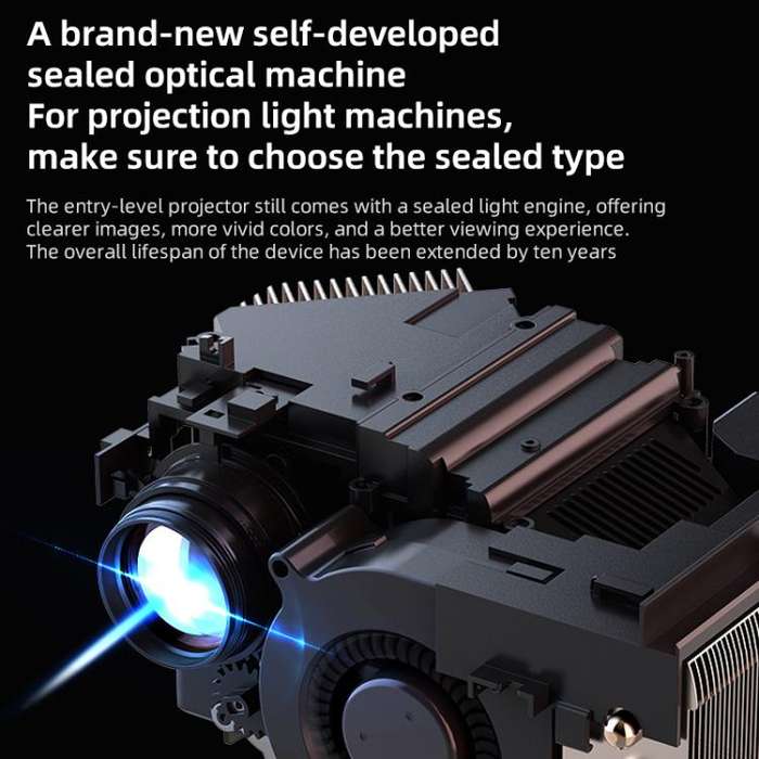 Cheerlux E1C Whale OS Version 1920x1080P 250ANSI Smart Projector, UK Plug(Tarnish)