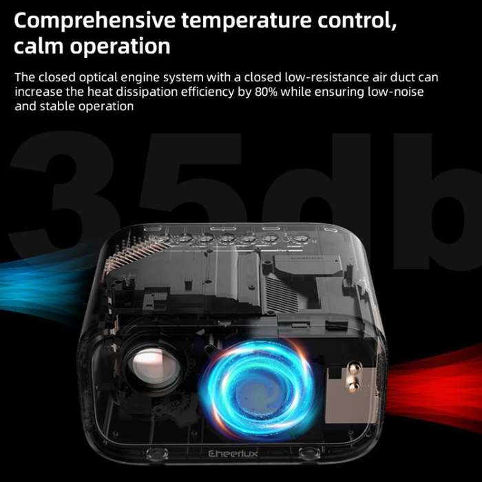 Cheerlux E1C Whale OS Version 1920x1080P 250ANSI Smart Projector, UK Plug(Tarnish)