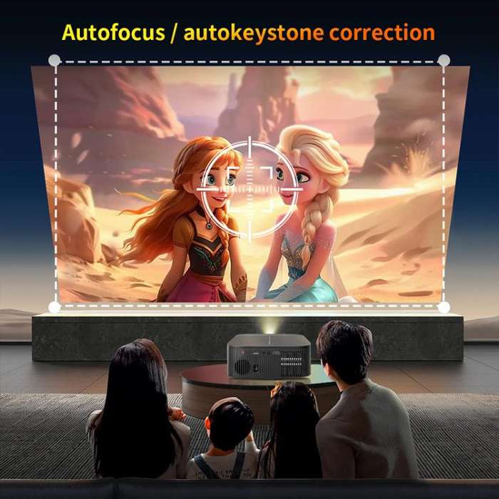 Cheerlux E2C Whale OS Version 1920x1080P 300ANSI Smart Projector, UK Plug(Black)