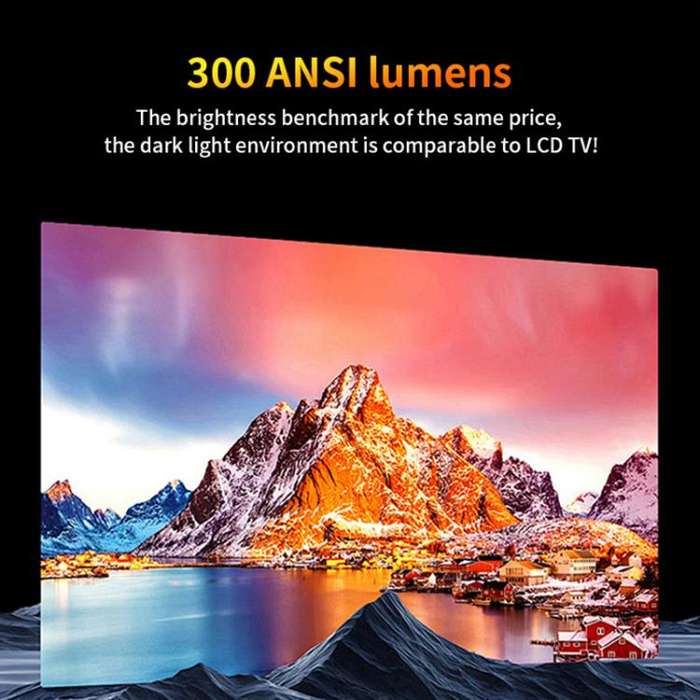 Cheerlux E2C Whale OS Version 1920x1080P 300ANSI Smart Projector, AU Plug(Black)