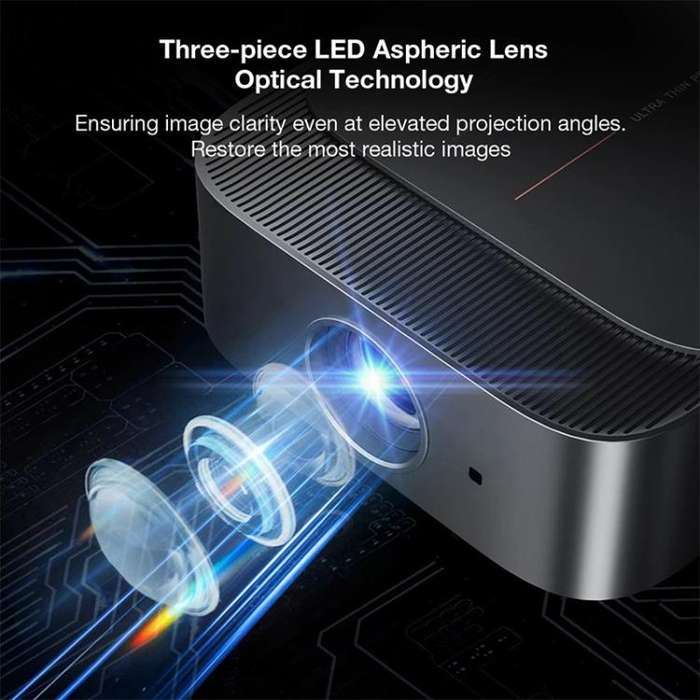 Cheerlux E2C Whale OS Version 1920x1080P 300ANSI Smart Projector, US Plug(Black)