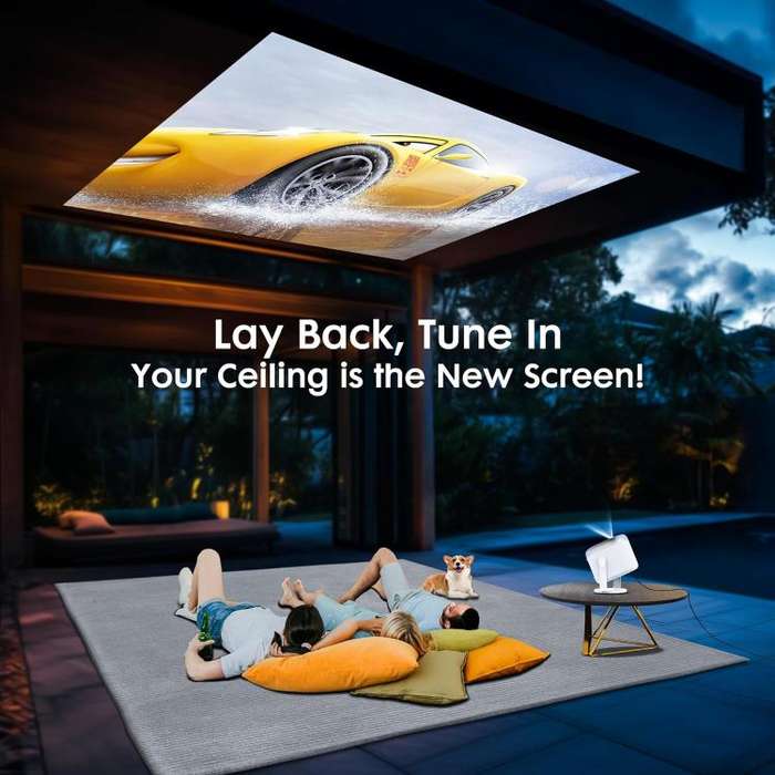 Cheerlux H1 Whale OS Version 1280x720P 180ANSI Smart Projector, EU Plug, with Gimbal(Dark Grey)