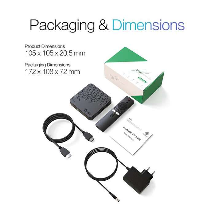 Tanix TX7 8K UHD Android 14 Smart TV Box with Remote Control, 2GB+16GB, Allwinner H728 Octa-Core(...