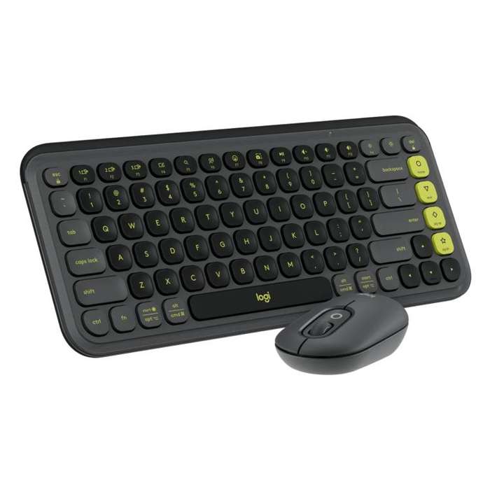 Logitech POP ICON COMBO Wireless Bluetooth Keyboard and Mouse Set(Black)