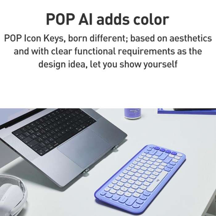 Logitech POP ICON KEYS Wireless Bluetooth Keyboard(Pink)