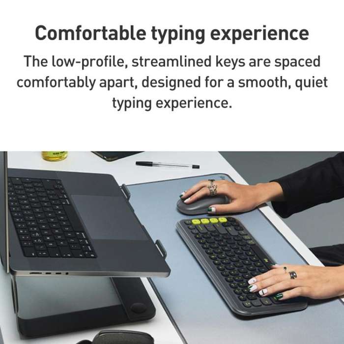 Logitech POP ICON KEYS Wireless Bluetooth Keyboard(Purple)