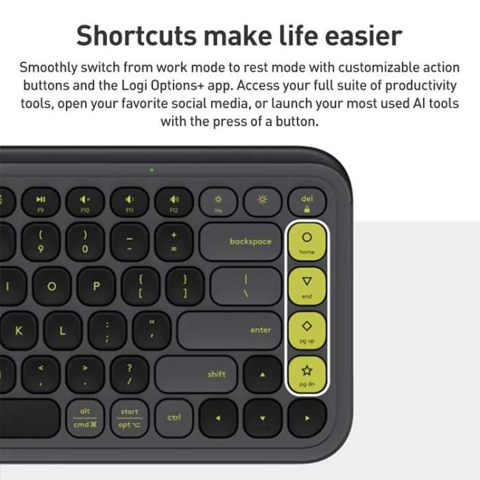 Logitech POP ICON KEYS Wireless Bluetooth Keyboard(Black)