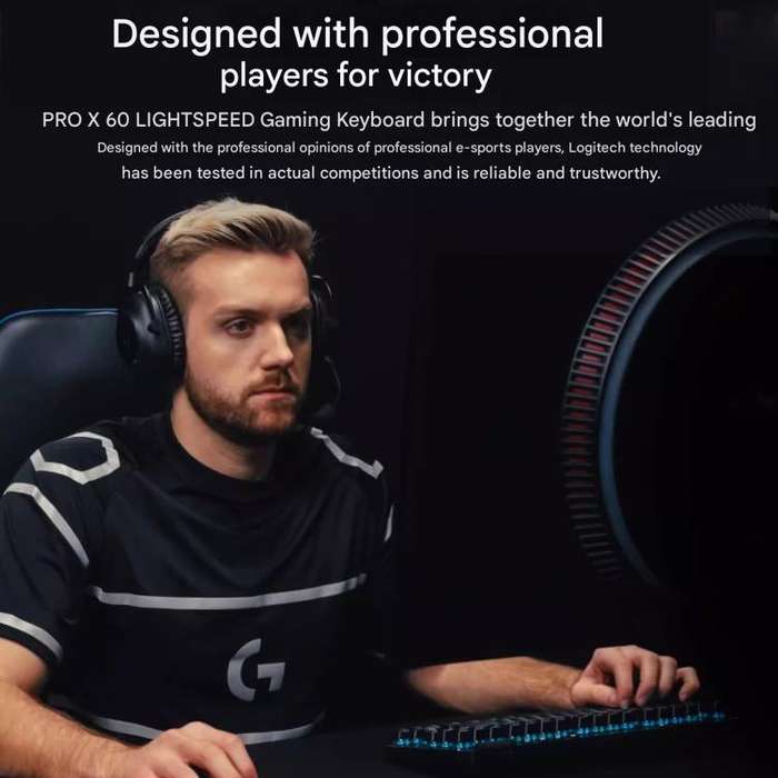 Logitech G PRO X 60 LIGHTSPEED Wireless Gaming Keyboard, GX-L Optical Switches(Black)