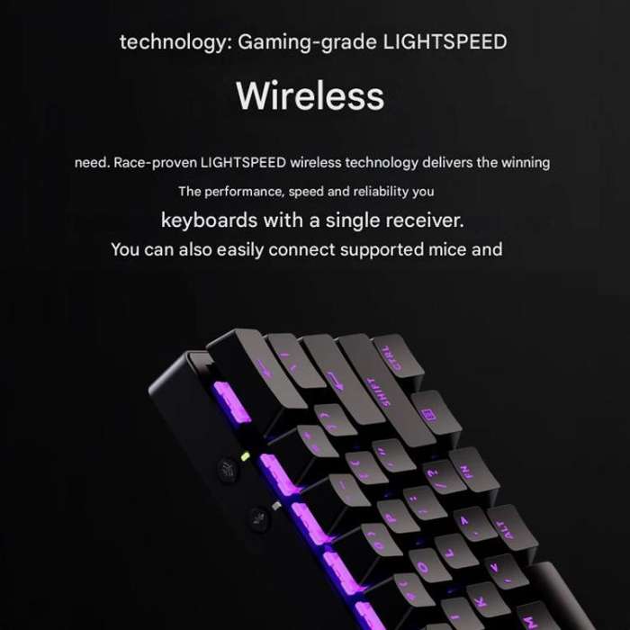 Logitech G PRO X 60 LIGHTSPEED Wireless Gaming Keyboard, GX-T Optical Switches(Black)