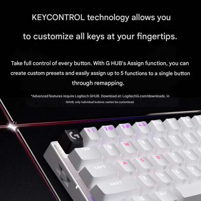 Logitech G PRO X 60 LIGHTSPEED Wireless Gaming Keyboard, GX-T Optical Switches(White)