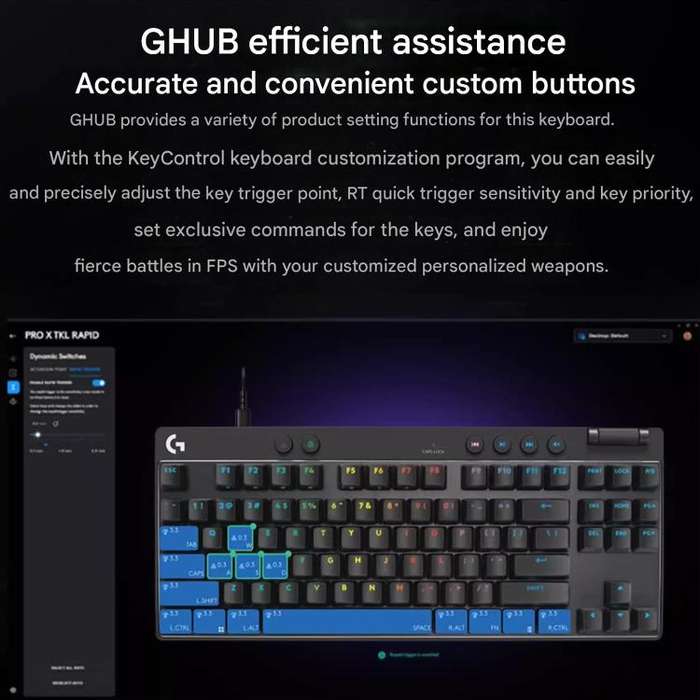 Logitech G PRO X TKL RAPID Magnetic Switches Wireless Gaming Keyboard(Black)