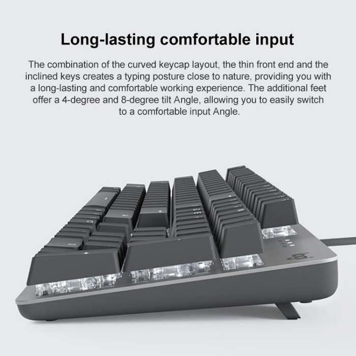Logitech K845 Backlit Mechanical Wired Keyboard, Cable Length: 1.8m, Type:TTC-Brown Axis(Black)