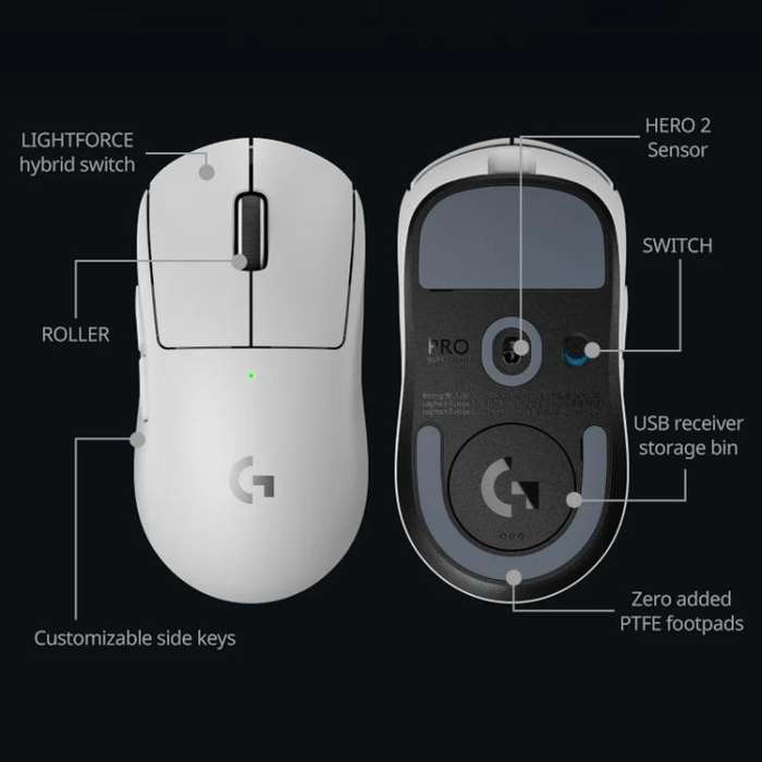 Logitech G PRO X2 Wireless Gaming Mouse(White)