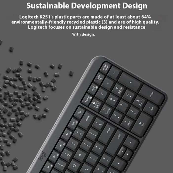 Logitech K251 Wireless Bluetooth Keyboard for Business Laptop Office use(White)