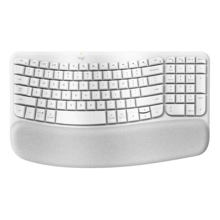 Logitech WAVE KEYS Wireless Ergonomic Keyboard(White)