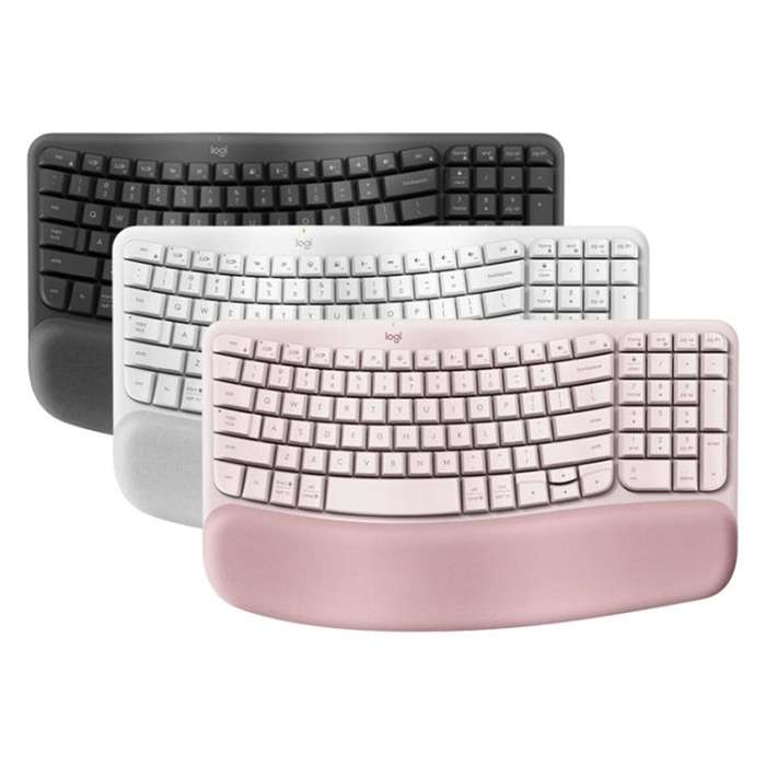 Logitech WAVE KEYS Wireless Ergonomic Keyboard(White)