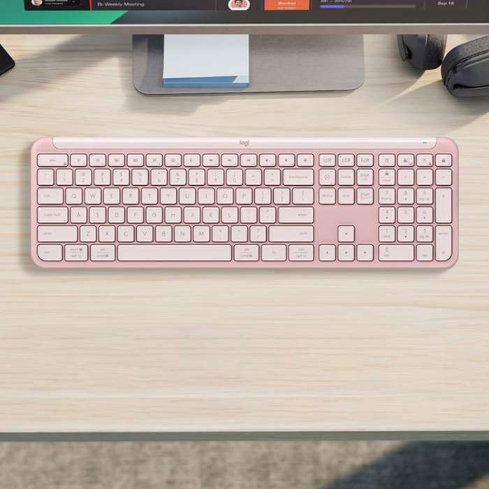 Logitech K950 Slim Silent Wireless Bluetooth Keyboard(Pink)