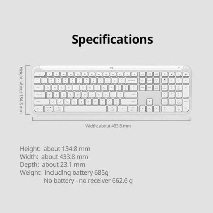 Logitech K950 Slim Silent Wireless Bluetooth Keyboard(Pink)